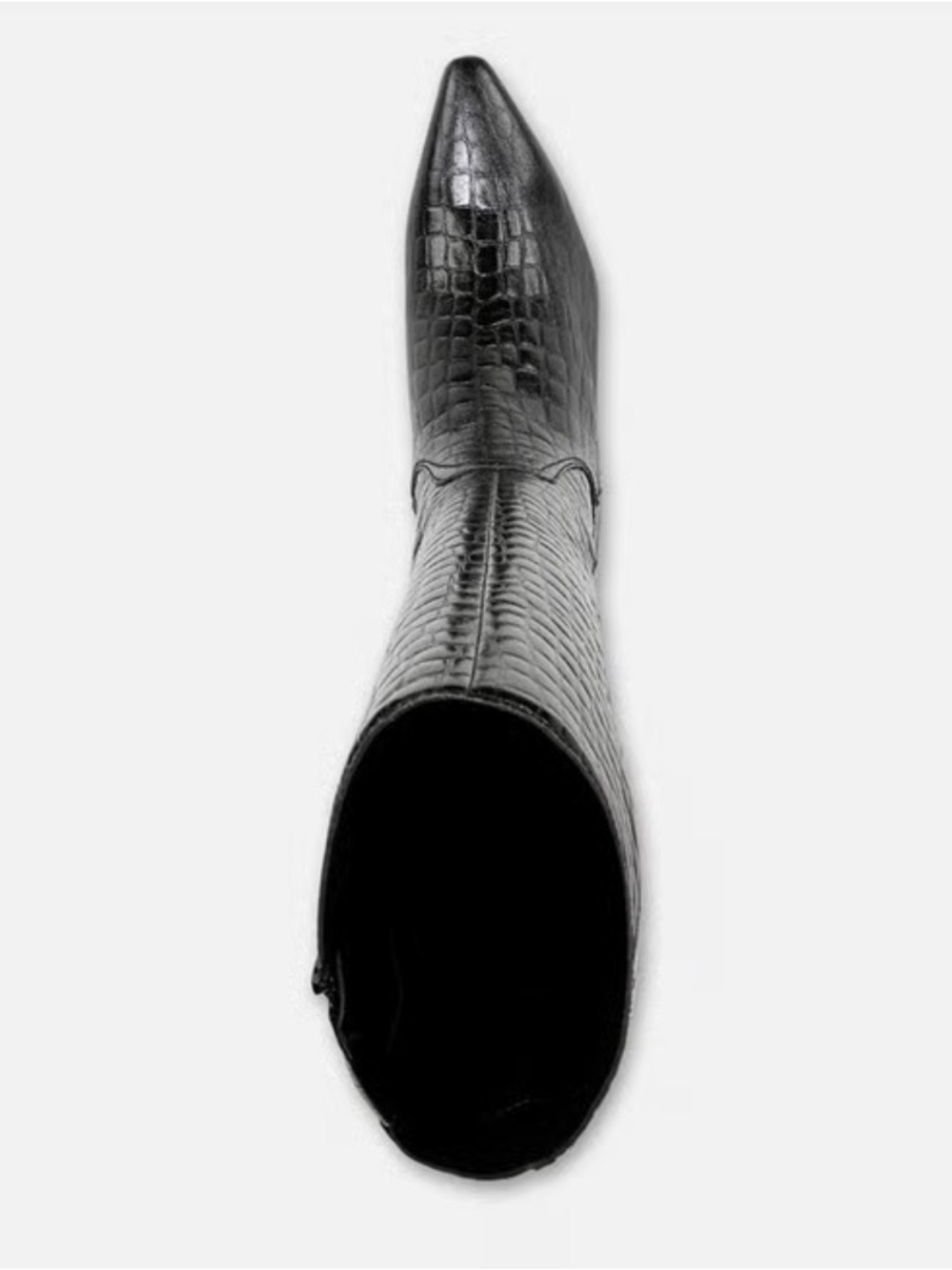 Naturalizer Black Croc-Embossed Pointed Toe Women’s Boot